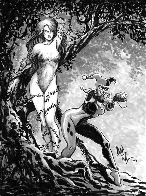 poison ivy comic art. Poison Ivy and Harley Quinn My