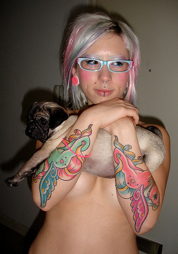 That pug has shame face Also My Little Pony tattoos