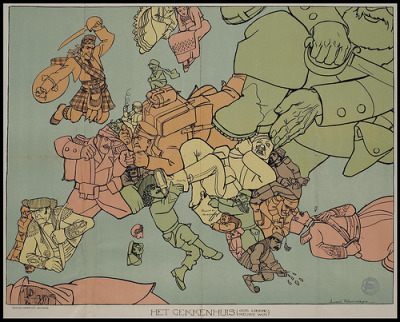 Satirical Maps of the First World War. This one is by Louis Raemaekers. (