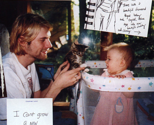 annahatesbananas Kurt Cobain kitty and Frances Bean Cobain