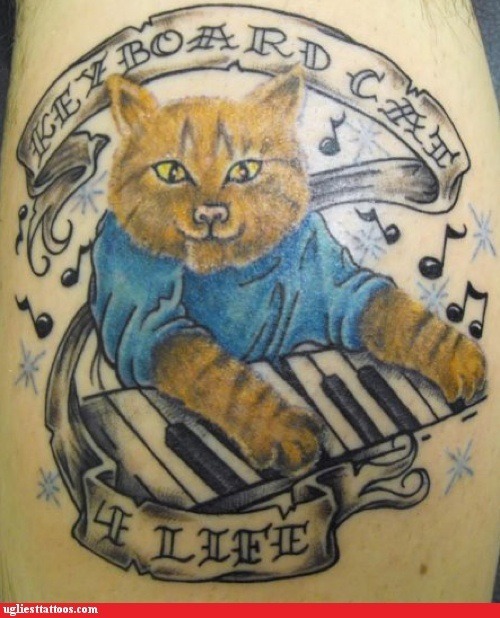 keyboard cat cats tattoos bad tattoos ugliest tattoos tattoo wtf