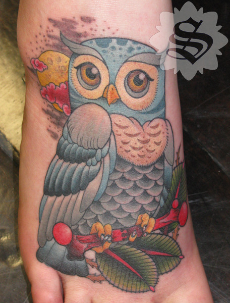 absolutelyowls: Amazing owl tattoo by �badtaste� of deviantart Click the 