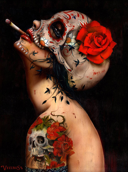 Tags Brian M Viveros Painting Art Sugar skull Tattoos