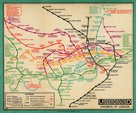 london tube map. of the London tube map via