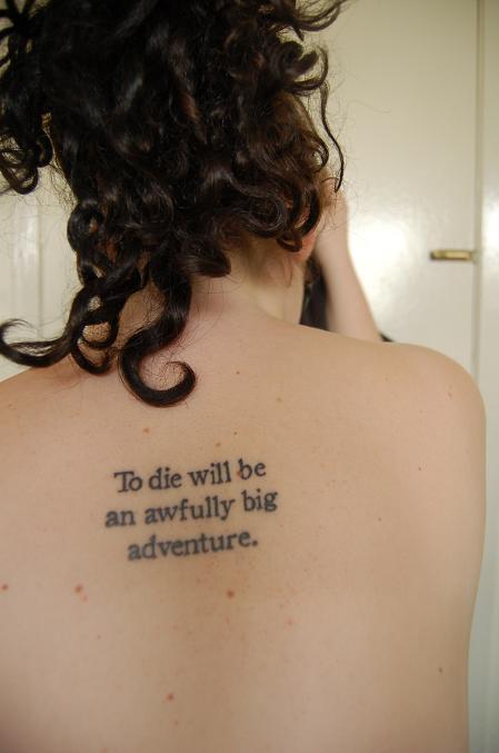 tagged as peter pan tattoo quote Black and White