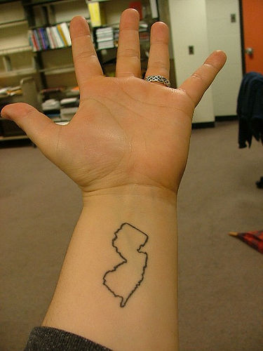 state tattoos. we've got NJ on our wrists. what have you got?