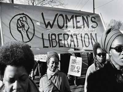 women demonstrating for the