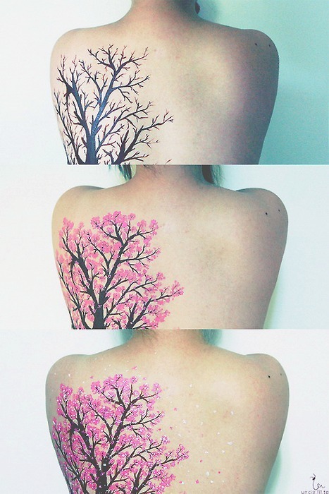 cherry blossom tattoos. I love cherry blossom tattoos.