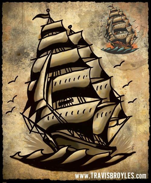 ship tattoo. (At Sunken Ship Tattoo)