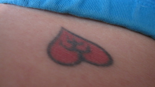 heart tattoos on hip. had also been a hip-heart,