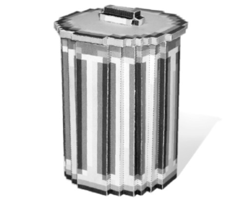 digital trash can made of paper