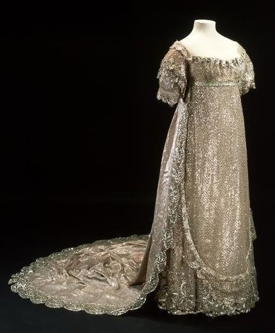 The 1816 silver lace wedding dress of Princess Charlotte Augusta of Wales