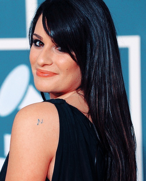 glee lea michele tattoos. makeup Glee star Lea Michele teams up glee lea michele tattoos.