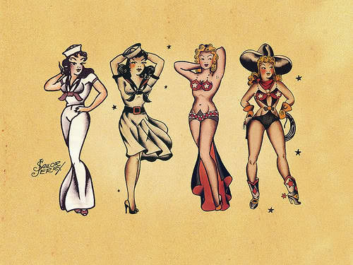 Tagged tattoo Flash art Illustration sailor jerry pinup traditional