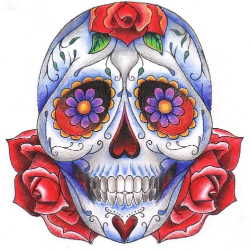 Gypsy Skull Tattoo Meaning. sugar skull tattoo design that
