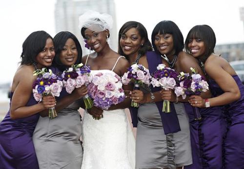 Filed under wedding bridal party photography purple gray grey