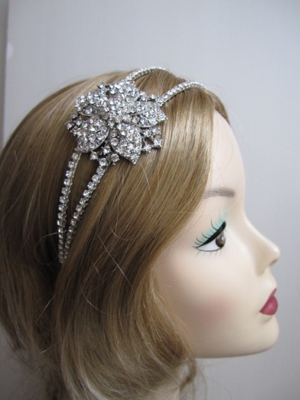 Bridal rhinestone double headband by ChantalEveleen
