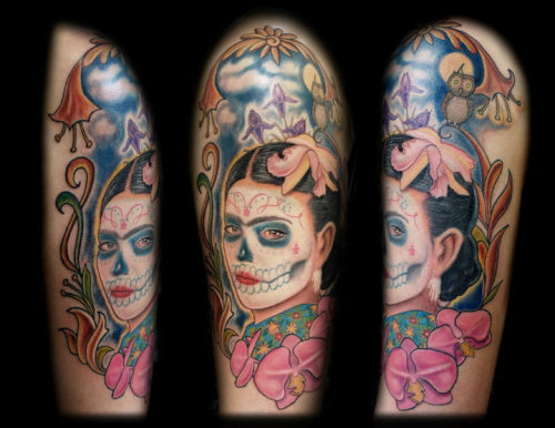 Beautiful Frida Kahlo Dias de las Muertas tattoo fuckyeahtattoos Three 