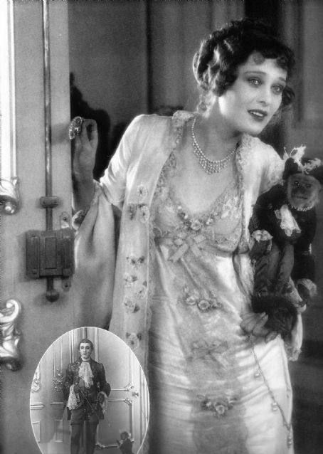 Dolores Costello and Clementine John Barrymore's pet monkey