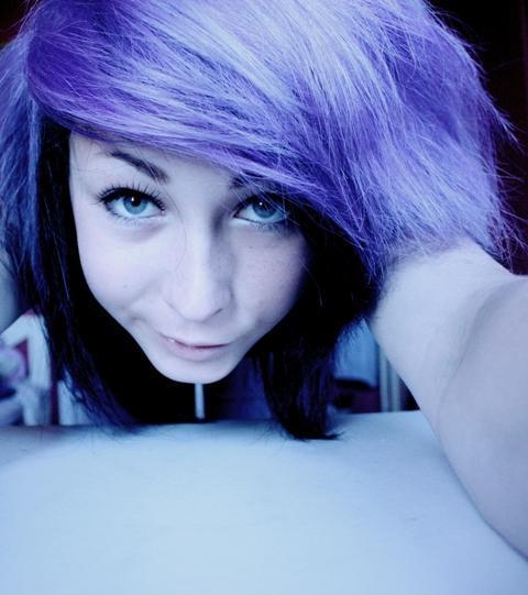 black and purple scene hair. Tags: purple hair black hair
