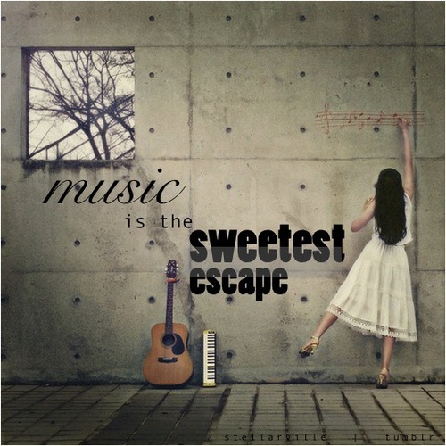 sayingimages:  Music Is The Sweetest Escape