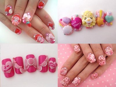 Hello Kitty Nails 3d. 3D Nail art (OVER THE TOP AND