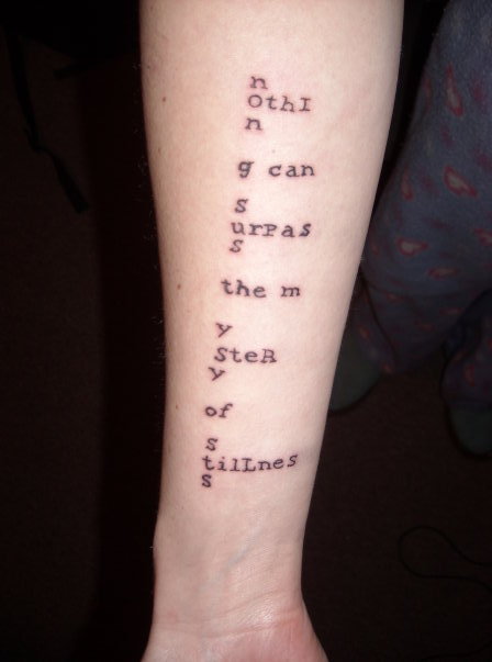 This is on the inside of my right forearm I got this done at Patty