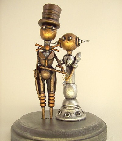 steampunk wedding cake toppers