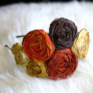 Weddings Silk Rosette Headband Fall Colors by frostingcoutureshop