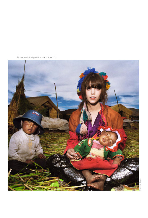 yourlyricsisbutt:  humantrampoline:  I just love how poor children from developing countries are used as  props in high fashion photo shoots! Don’t you think they provide a great  contrast? Their dirty faces juxtaposed with her 200 dollar sequined  pants? Too chic. Fucking classy.  Dear Christ…