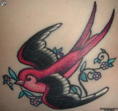 No artist named but she does give some history to the swallow tattoo 