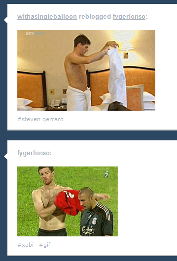 tagged Steven Gerrard Xabi Alonso my shirtless men