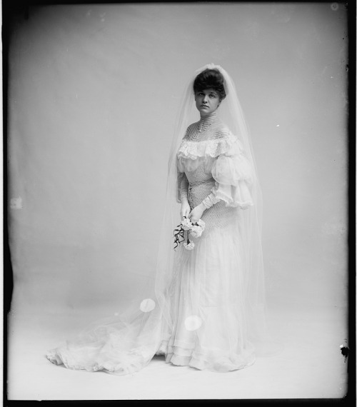 Unknown woman in wedding dress