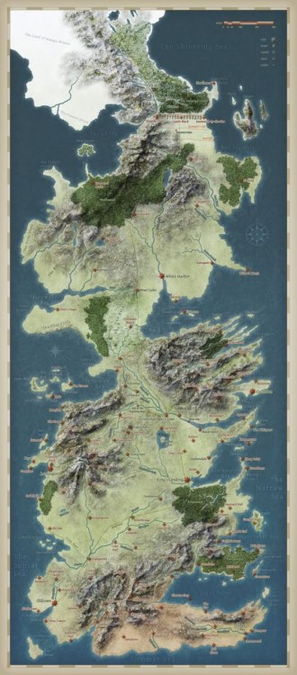 game of thrones map of westeros. Map of Westeros, from George