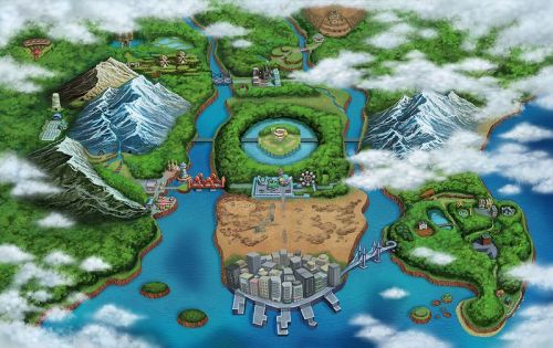 Isshu The new Pokemon Map! Filed under Pokemon Black White awesomeness 