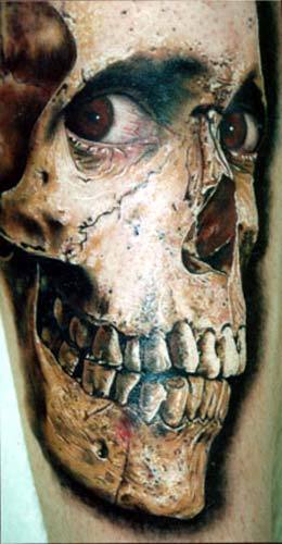 evil skull tattoo. evil dead 2 skull tattoo