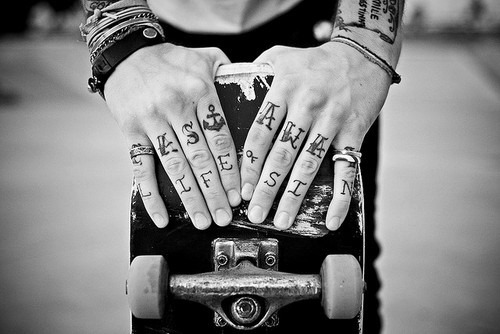 Joe Capobianco - Skateboard Leave Comment. Tattoos Posted at 4:35am 9 notes #Black and White #hands #skateboard #tattoo