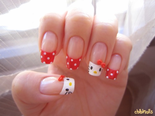 3d hello kitty nail art. nail art hello kitty 3D nail