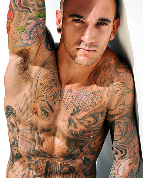 chest chest tattoo hot guy