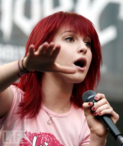 dyed red hair. hayley williams red hair dye.