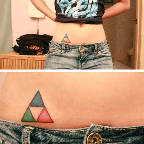 My Triforce tattoo. It represents myself and my two sisters - the two most 