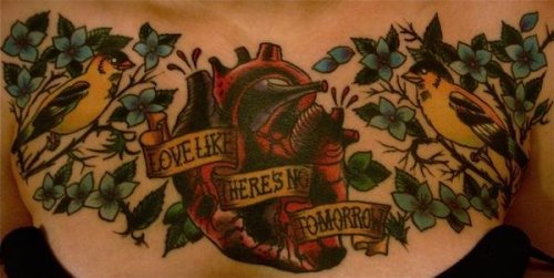  hest tattoo heart birds and flowers Posted Tue December 28th 