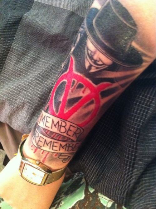my new tattoo. 'remember remember' Tattoo by Matt Collins of Dynamic Ink