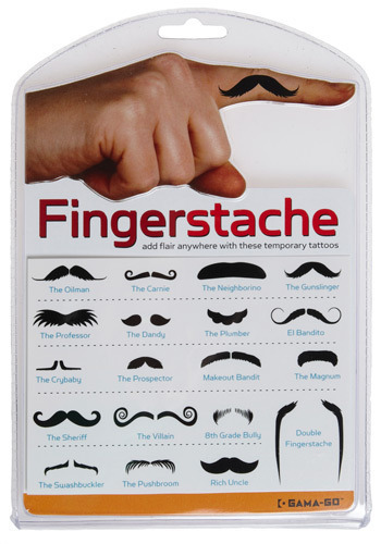 Secret ‘Stache Fingerstaches are up for sale over at Modcloth.