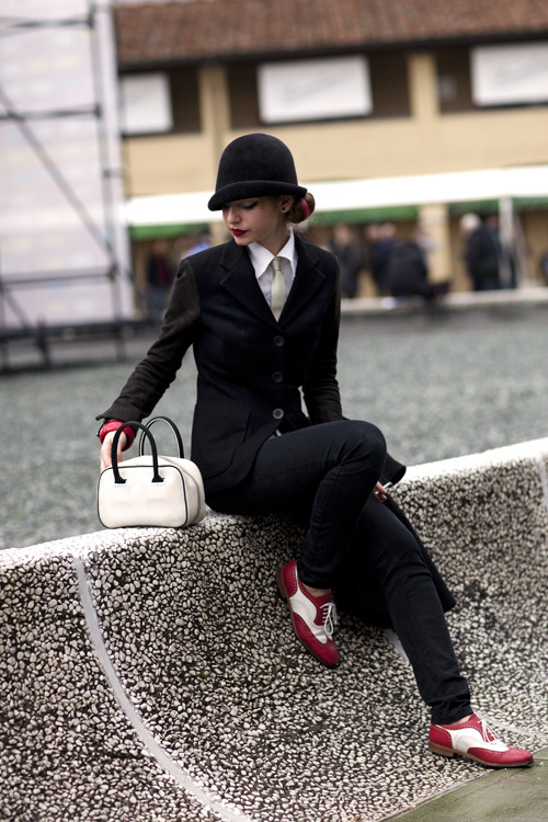 The Sartorialist: On the Street&#8230;Black, White, Red, Florence