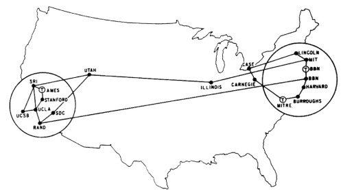 A Map of the First Internet : Arpanet 1972 via cache.gawkerassets.com