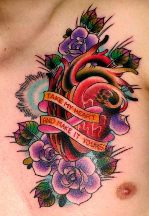 Heart tattoo by Curt Baer