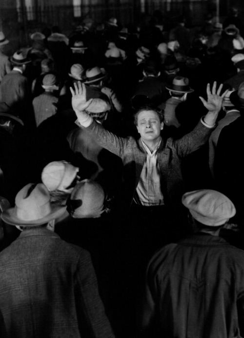 James Murray in The Crowd (1928, dir. King Vidor) (via) “We do not know how big the crowd is, and what opposition it is…until we get out of step with it.”