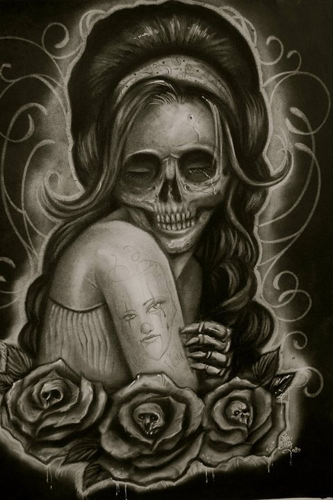 day of dead skull tattoo flash. Day of the Dead Tattoo Skulls