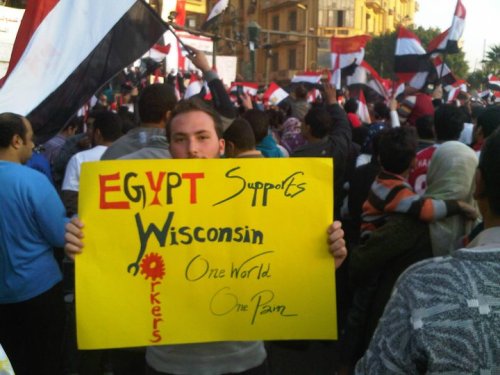 “Egypt Supports Wisconsin Workers: One World, One Pain”
Shukran jazilan, Muhammad Saladin Nusair!